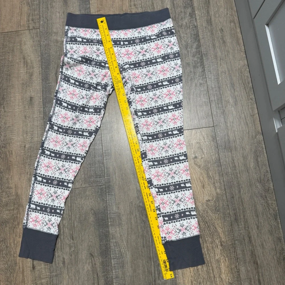 Victoria's Secret Pajama Set Thermal Fair Isle Polar Bear Snowflake Print Medium - Picture 7 of 8